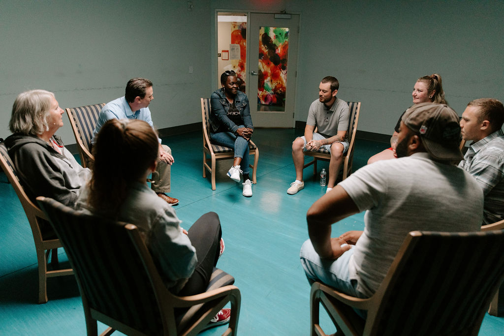 group therapy session at christian rehab